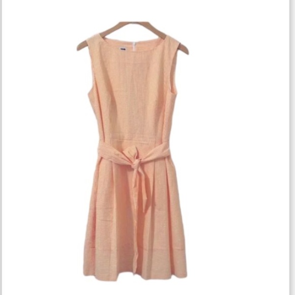 🧡 Anne Klein dress - orange and white stripe seersucker dress - Picture 5 of 5